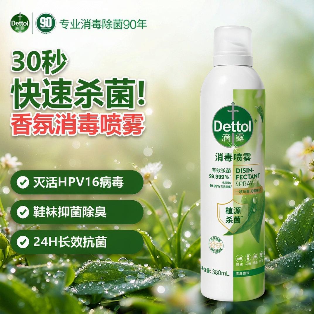 Dettol Disinfectant Spray 380ml for Shoes, Socks, Clothing, Deodorizing and Antibacterial Spray for Toilets