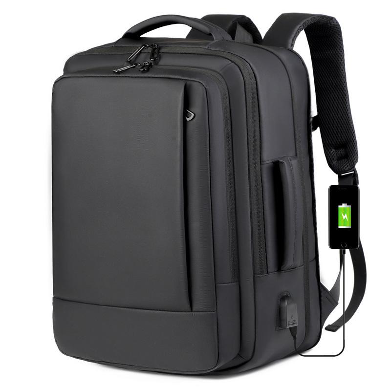 Cross-Border Business Backpack for Men, High-End Expandable Foreign Trade Backpack, Men's Commuter Computer Bag, Student School Bag