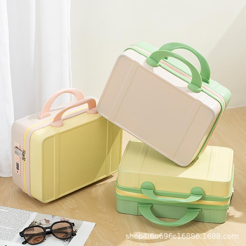 In-Stock Small Suitcase Mini Makeup Case 14inch Small Box Custom Gift Box Portable Storage Bag Password Lock Box
