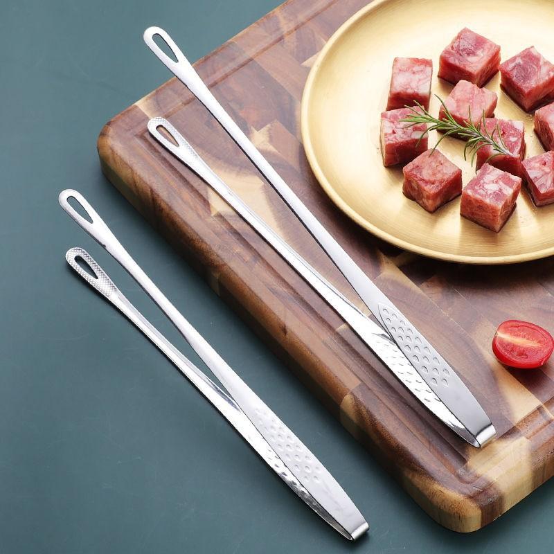 Stainless Steel Tongs for Home Use, Barbecue Steak, Korean-Style Grilling, Kitchen Cooking, Extended Serving Tongs, Food Tongs