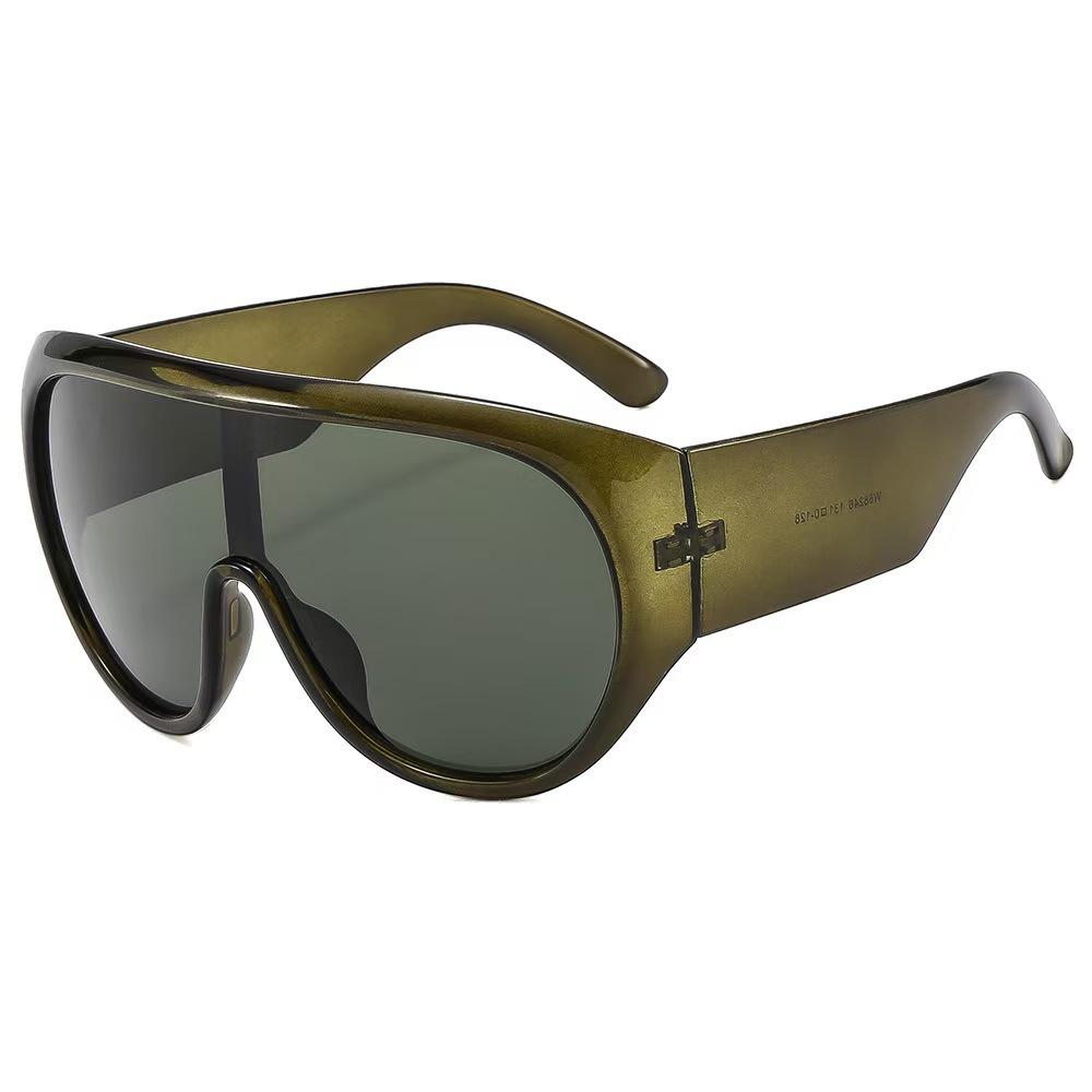 European and American style one-piece sunglasses for men, stylish and unique, UV protection, large frame, slimming effect for women