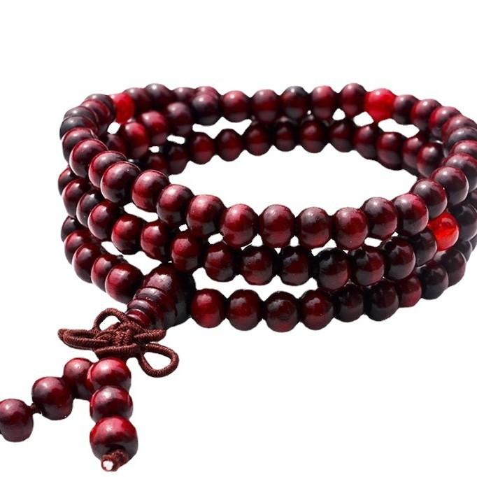 108 Sandalwood Buddha Beads Bracelet Fashion Ladies Casual Three Circle Bracelet Women's Jianghu Stall Hot Jewelry Wholesale