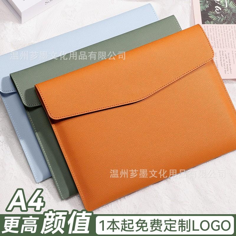 A4 File Bag Custom Snap Briefcase Office Contract Bill Storage Document Bag Waterproof Information Bag File Bag