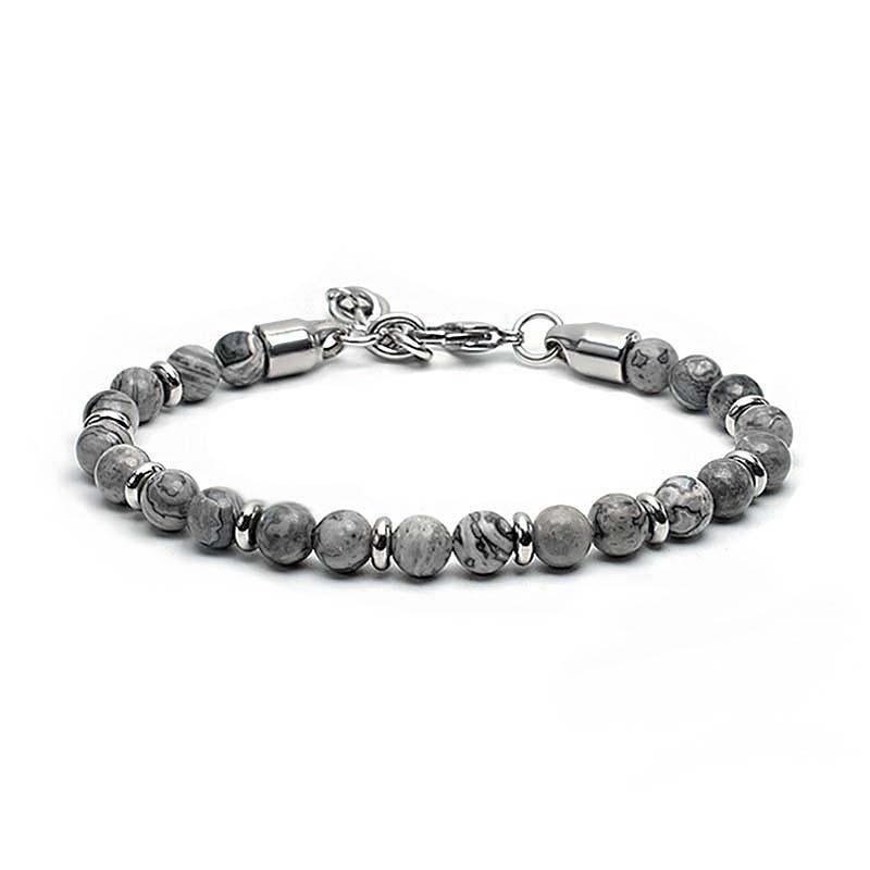 European and American stainless steel men's and women's map stone bracelet beaded fashion bracelet AliExpress wholesale