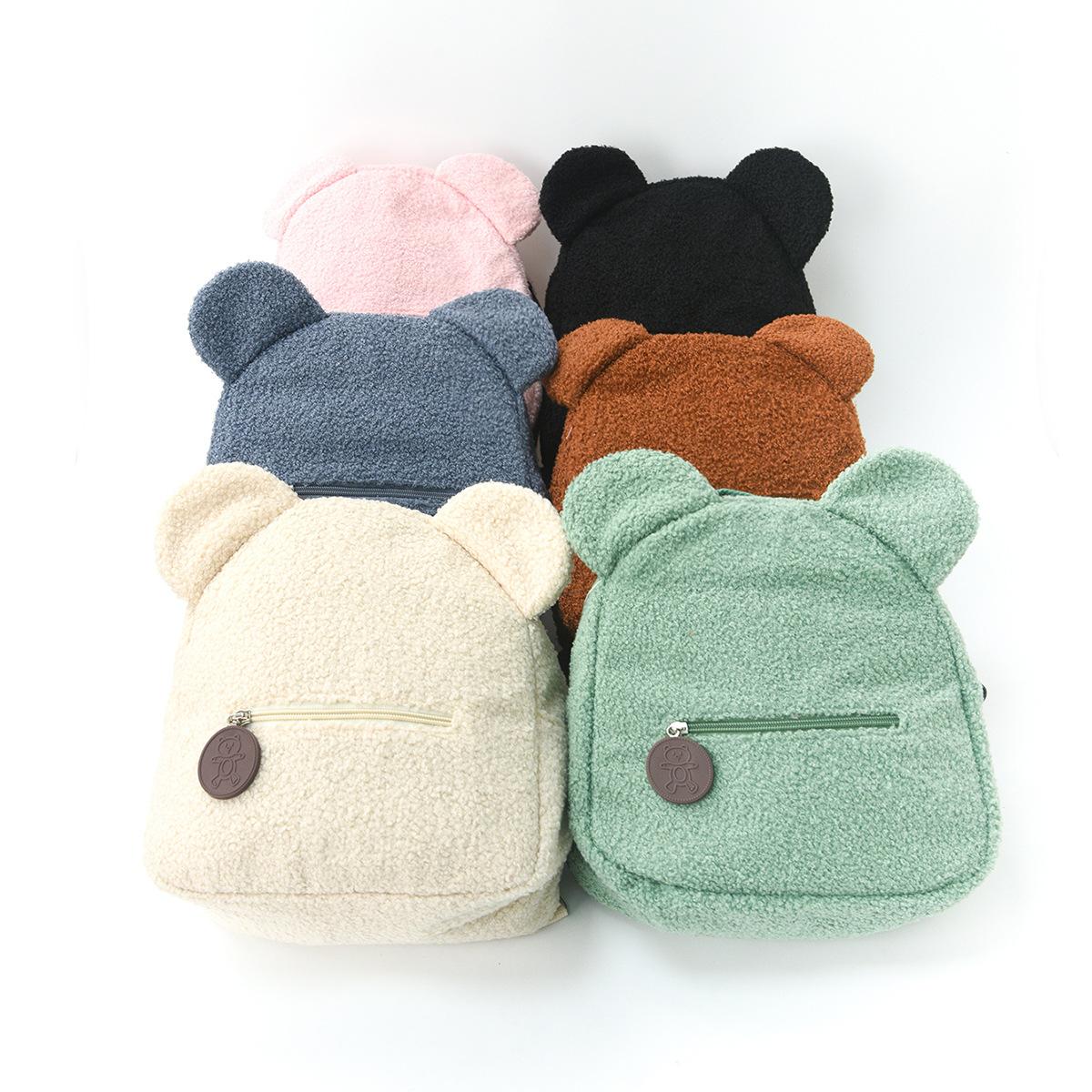 Foreign trade plush backpack 2025 new fashion casual ears bear backpack cartoon children's backpack