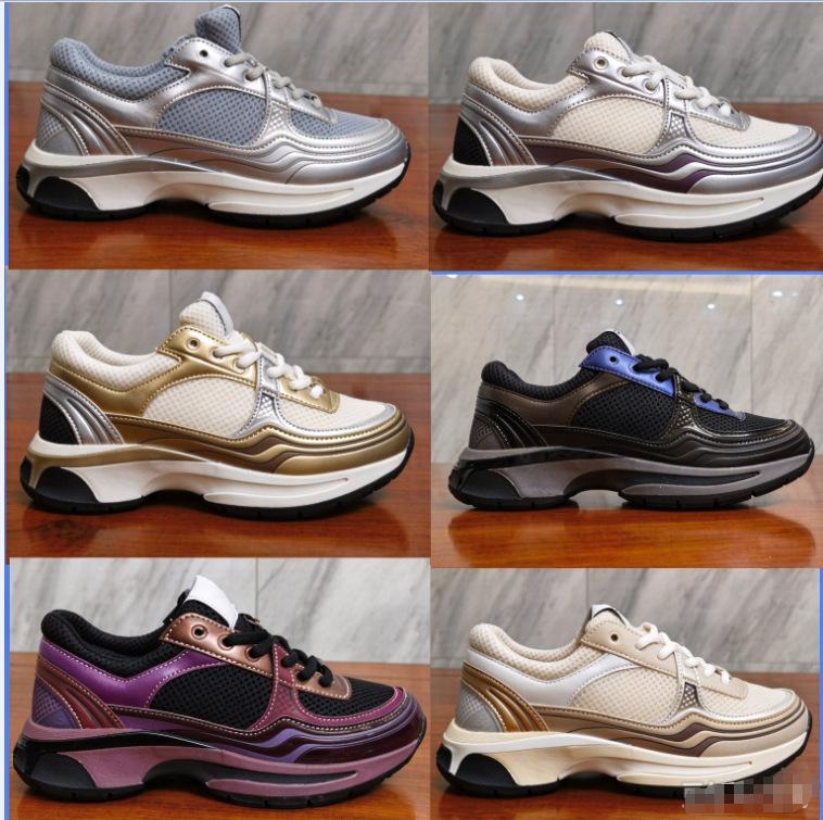 Putian Pure Original Chanel-Style Silver-Plated Thick-Soled Dad Shoes, Lightweight and Versatile Casual Sports Shoes for Men and Women