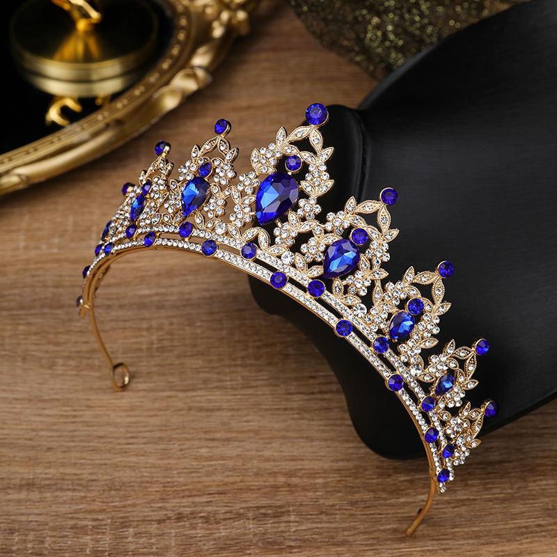 Cross-border European and American Bride Crown Headwear Birthday Party Alloy Hair Band Rhinestone Queen Hair Accessories Wedding Dress Crown