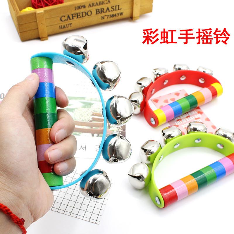 Wooden Semicircle Hand Rattle, Kidsren's Hand Rattle, Educational Fun Toys, Infant Early Education Teaching Aids Wholesale