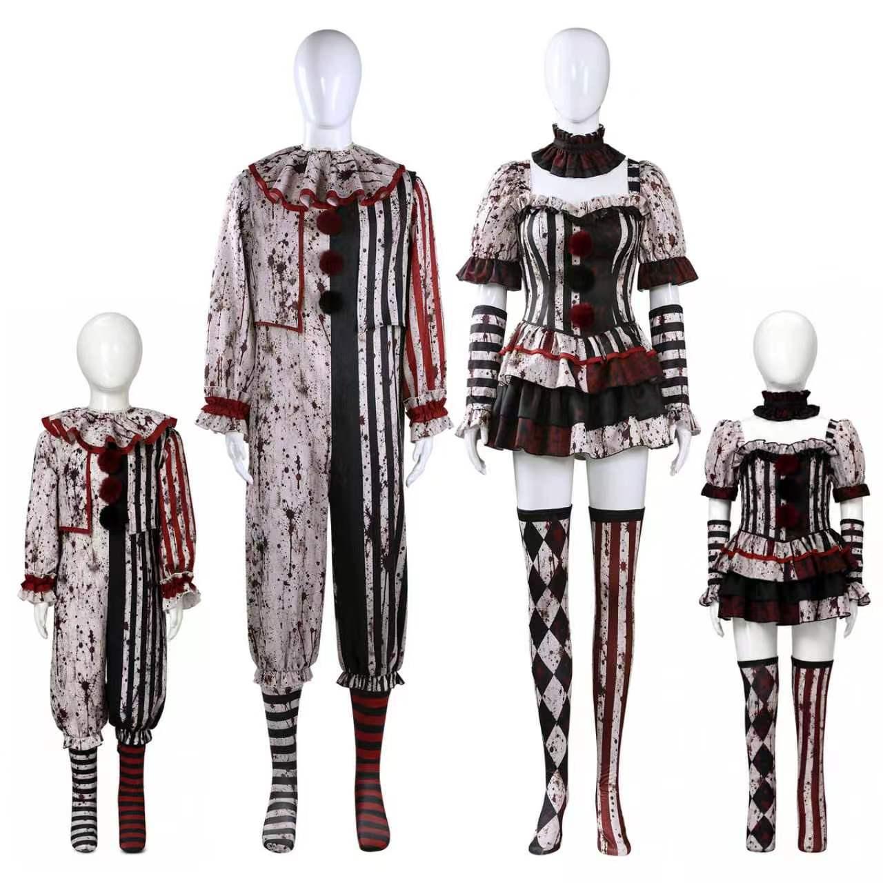 Halloween New Cosplay Costume Dark Clown Adult and Children Cosplay Character Uniform Party Clown