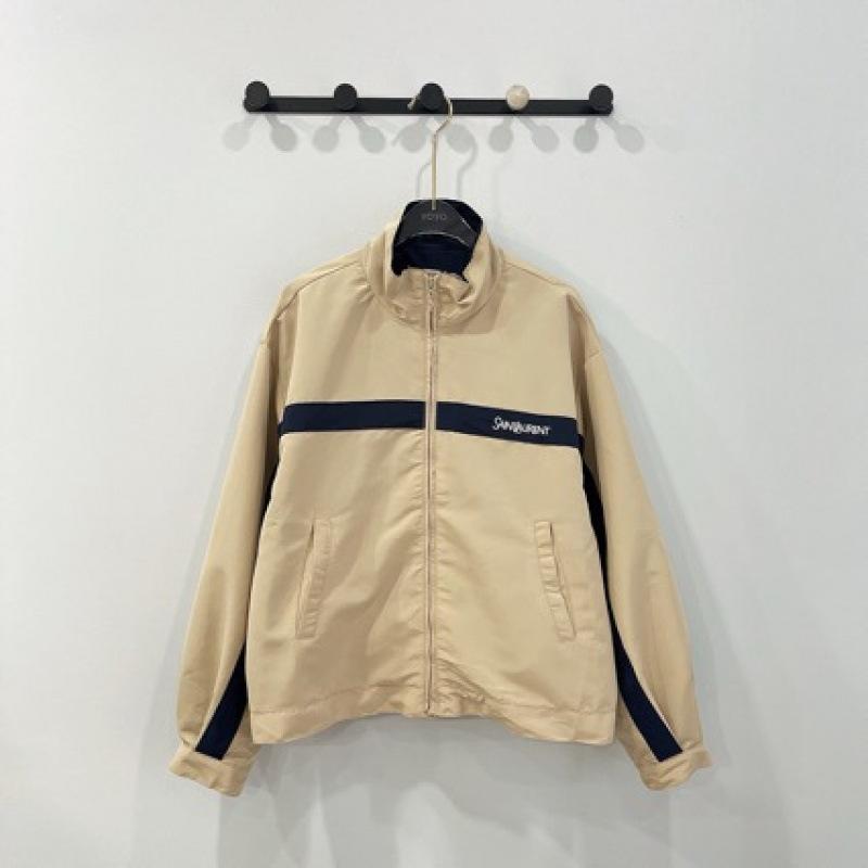 26 Early Autumn Color-Block Letter Embroidery Cotton Canvas Sports Loose Casual Stand Collar Zipper Color-Block Jacket for Women