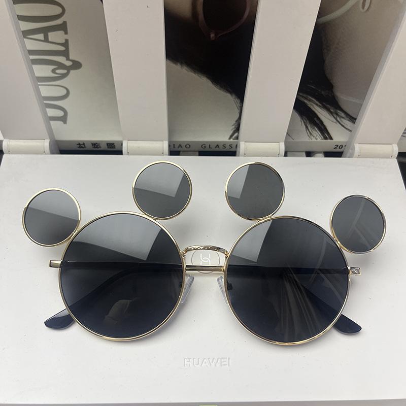 New Funny Sunglasses Chinese Style Erlang Shen Glasses Four-Eyed Personality Glasses Cross-Border Hip-Hop Sunglasses Wholesale