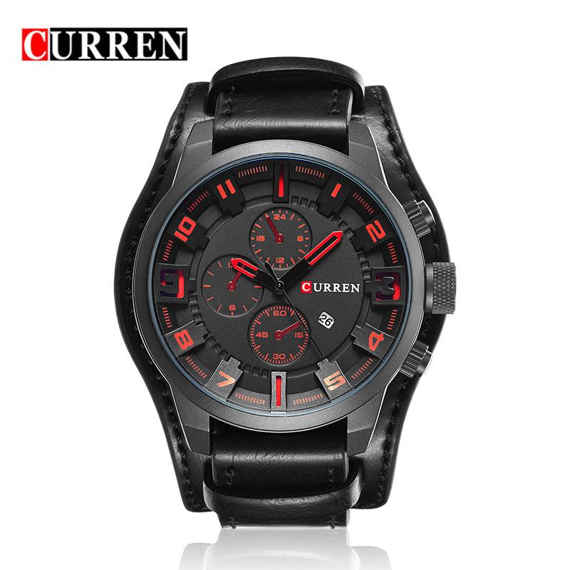 Curren 8225 Men's Personalized Quartz Watch Imitation Six-Pin Calendar Belt Watch Large Dial Watch