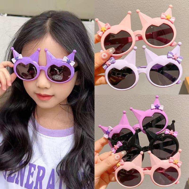 Cartoon Anime Kuromi Girls' Sunglasses Factory Wholesale Children's Sunglasses Cute Sunshade Sun Protection Baby Glasses
