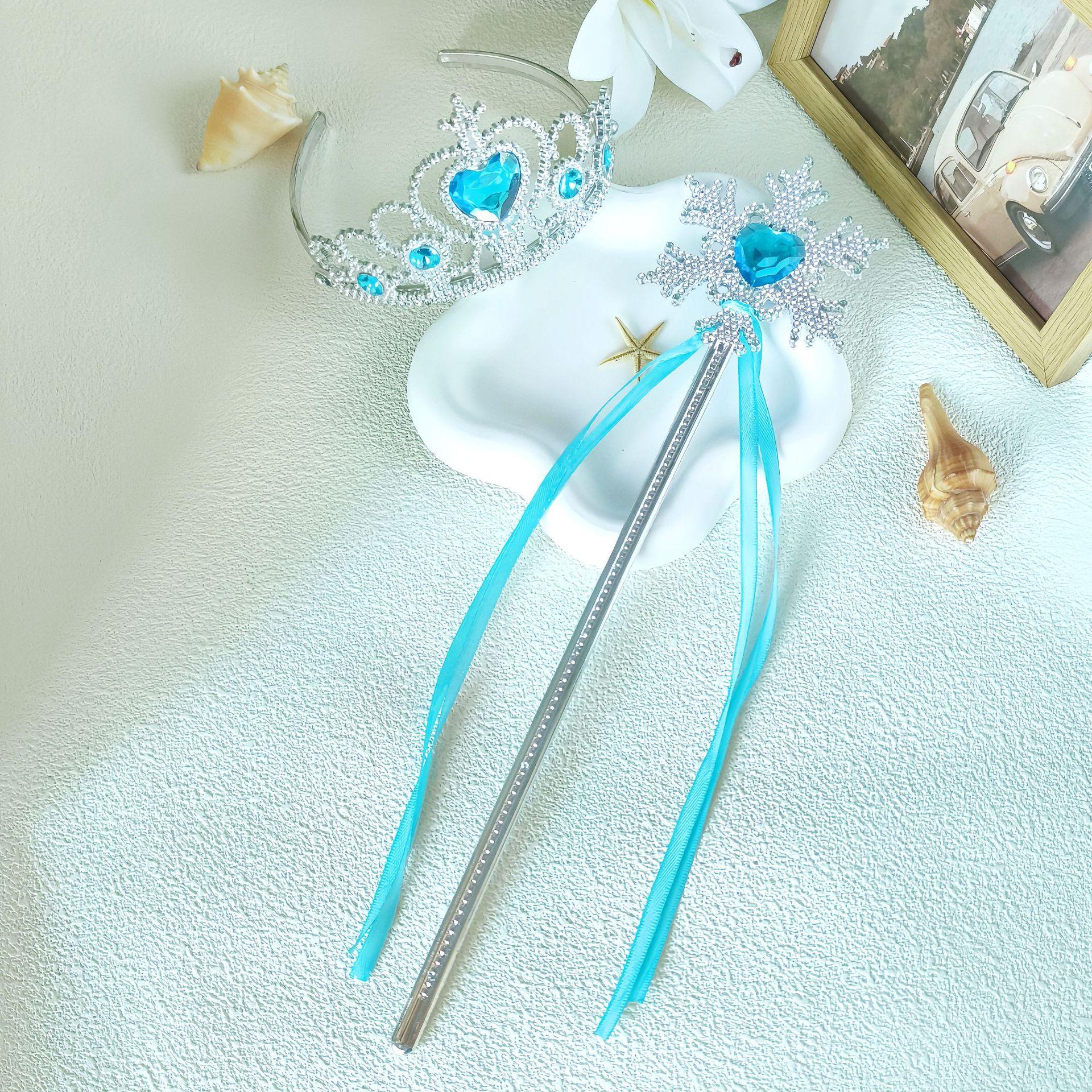 In-Stock Children's Elsa Princess Crown Headband, Children's Hairband, Princess Magic Wand, Snowflake Wand, Costume Accessories