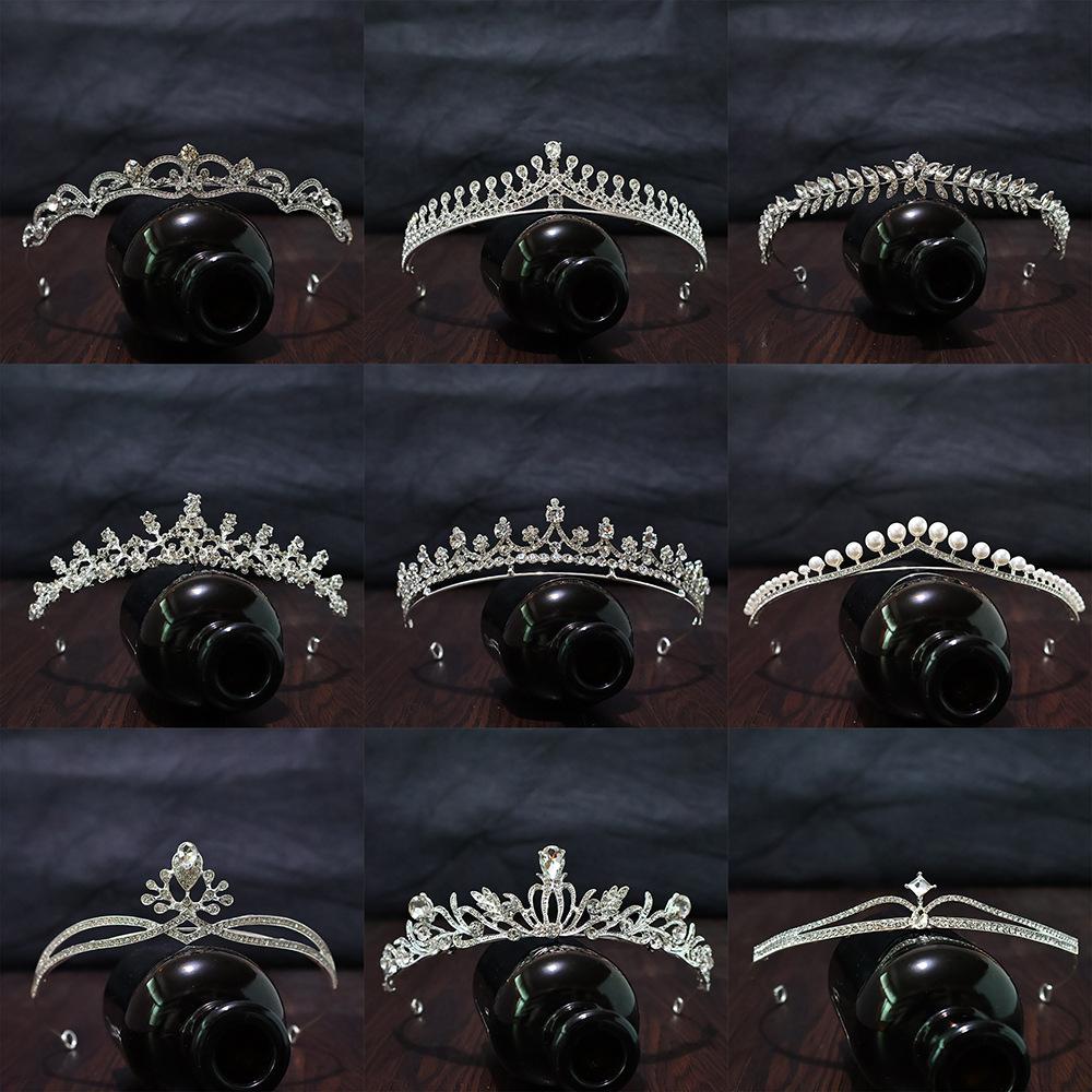 Crown Headwear Bride Fairy Hair Accessories Crown Women's Birthday Performance Headband Princess Wedding Dress Accessories Cross Border