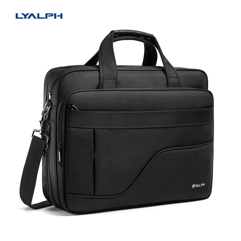 Business Briefcase Waterproof Oxford Cloth 15.6 Inch Computer Bag 17.3 Inch Hand Shoulder Travel File Bag