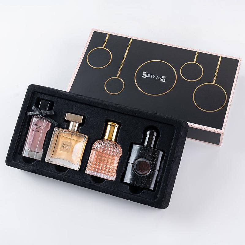 Women's Perfume Set Gift Box Fresh and Long-Lasting Light Fragrance Douyin Kuaishou Live Broadcast Popular Black Crow Wholesale Dropshipping