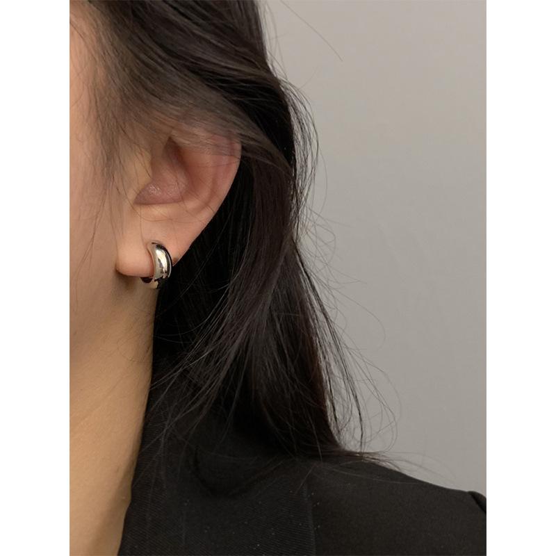 High-End Earrings, Mosquito Coil Disc Ear Clips, Metal Compact Hoop Earrings, Simple Hoop Earrings, Non-Pierced Women's Retro