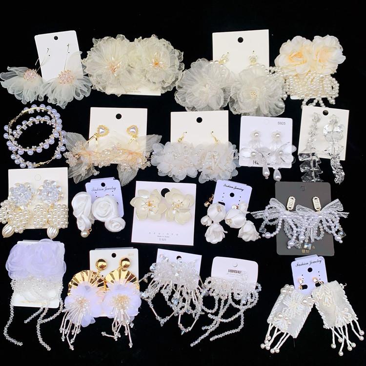 2022 Korean Bride Handmade Super Fairy Flower June Earrings Exaggerated Large Earrings Wedding Vintage Mori Earrings