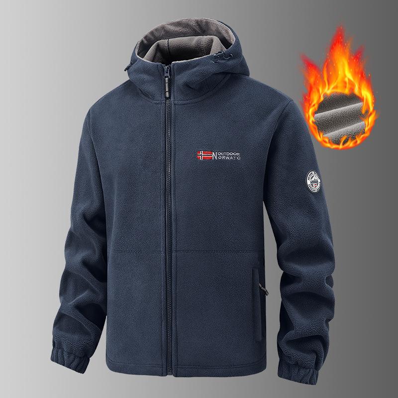 Cross-Border Wholesale of New Large-Size Jackets for Middle-Aged and Elderly Men, Youth Fleece Jackets, Sports Couple Styles, Popular in Norway