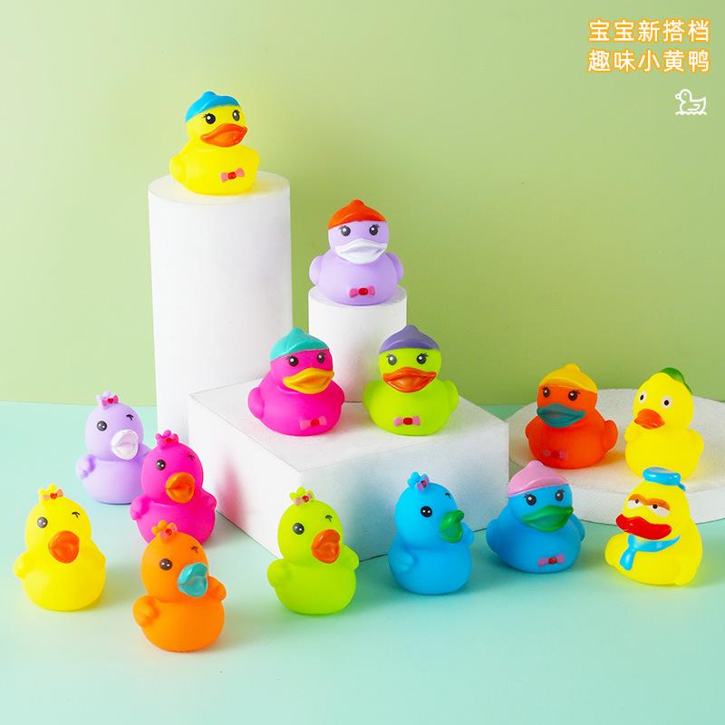 Baby Bath Toys, Little Yellow Ducks, Educational Toys, Various Creative Squeeze-And-Squeak Sound-Making Baby Bath Toys