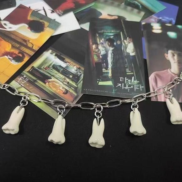 Hell-Themed Tooth Bracelet, Personalized Trendy Titanium Steel Bracelet, Dentist-Inspired from the Korean Drama, Lee Dong-Geu, Seo Won-Jo, Handmade Product