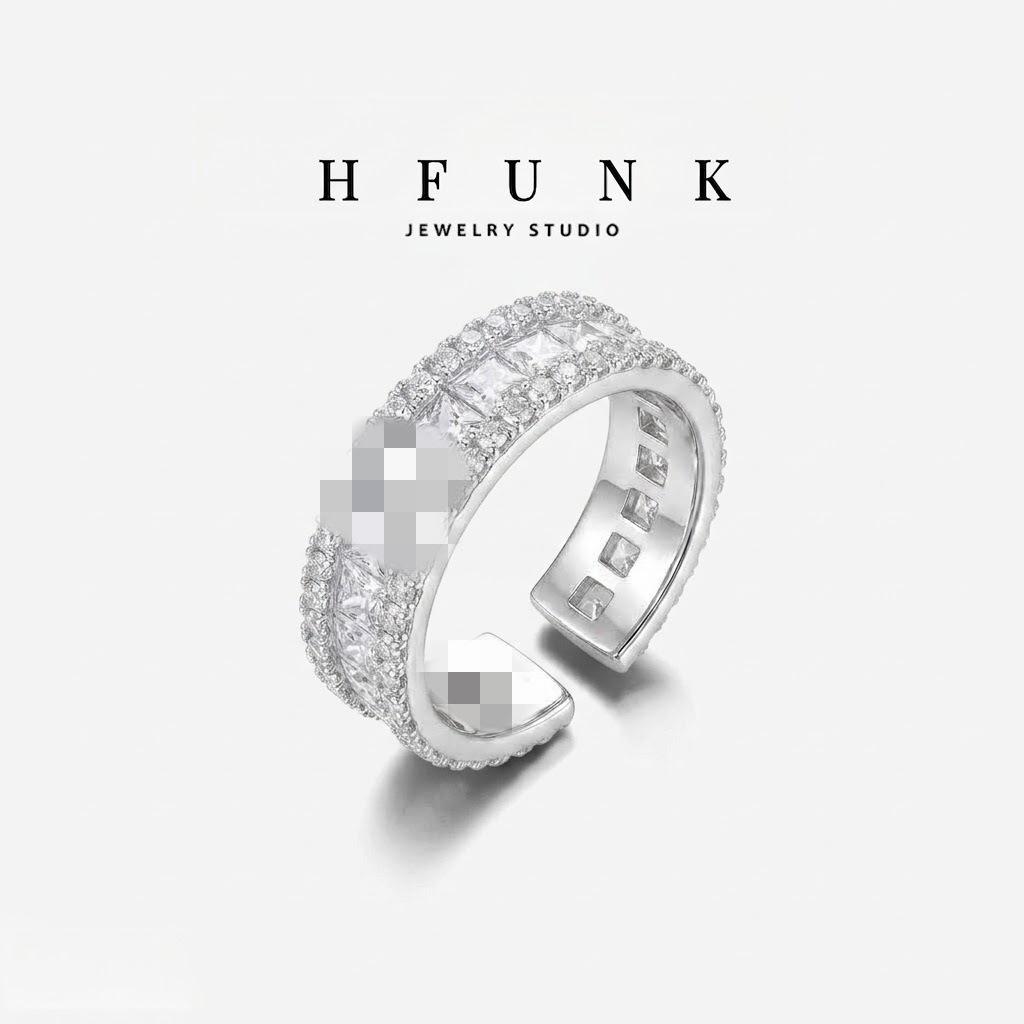 Copper alloy zircon couple rings, good luck rings, personalized and fashionable original design, adjustable size, unisex rings