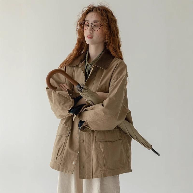 Meilade Style Japanese Workwear Jacket for Women 2026 Autumn and Winter Mid-Length Baseball Jacket Top