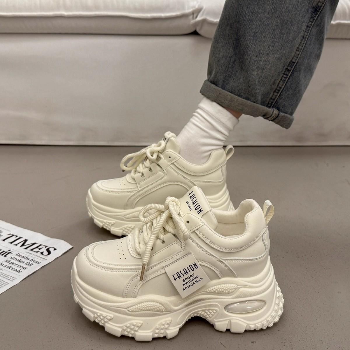 Super Popular Platform Thick-Soled Dad Shoes for Women, Height-Increasing for Petite Individuals, 2025 New Versatile Hot-Selling Autumn and Winter Sports Casual Shoes
