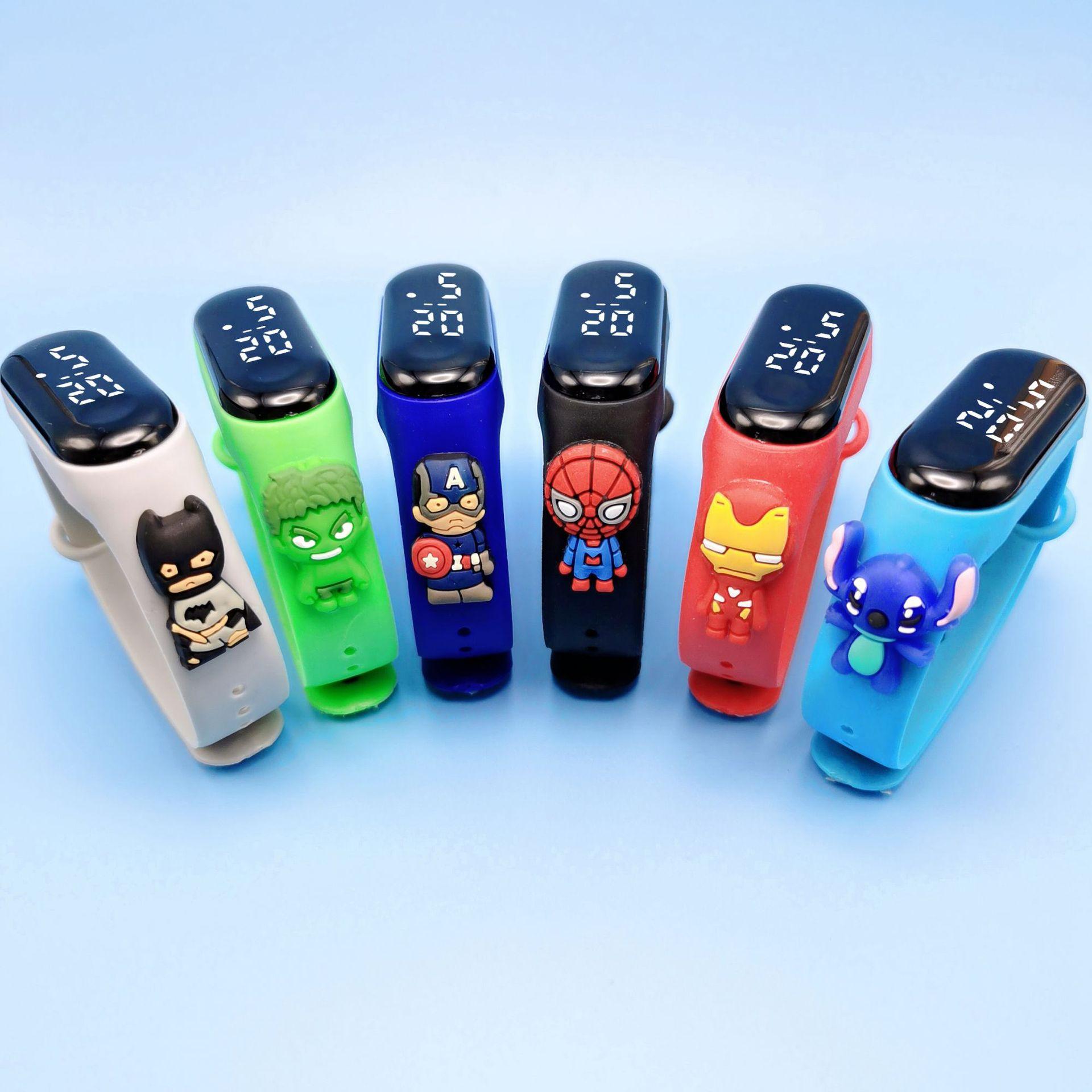 In-Stock Cartoon Doll Children's Electronic Watch M3 White Light Waterproof Anime Superhero Wristband Watch Led Touch Screen for Toddlers