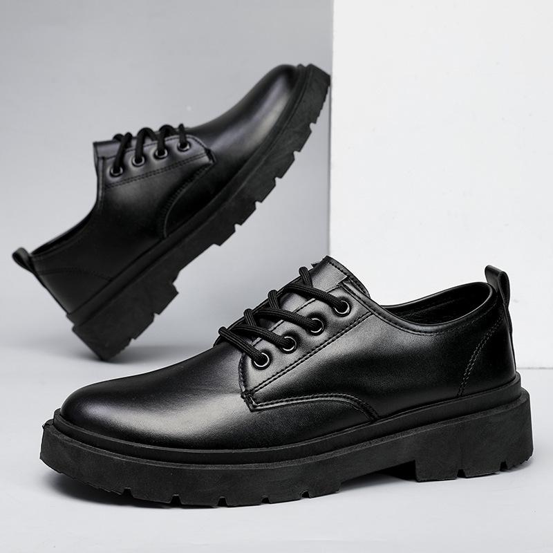 Cross-Border Leather Shoes, Business Leather Shoes, Men's Spring 2026 New Style, Youth British Style Men's Casual Thick-Soled Trendy Shoes