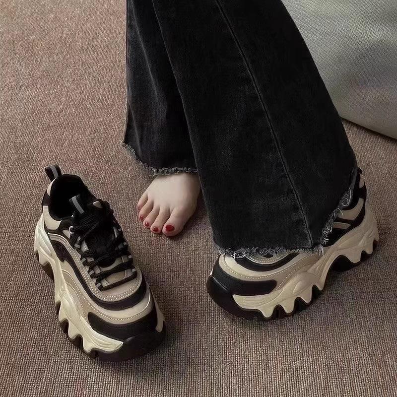 Thick bottom Torre shoes women's 2024 autumn and winter new fleece-lined feet small 34 yards explosion women's sports casual shoes