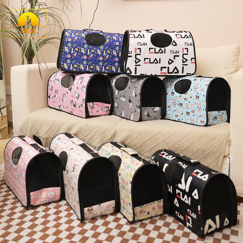 Cat backpack leather panning multi-color multi-pattern pet multi-functional Oxford cloth portable out pet bag wholesale