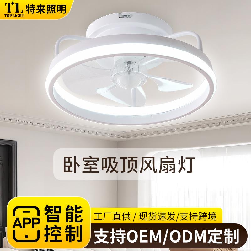 Fan Lamp Ceiling Lamp Modern Minimalist Dining Room Living Room Fan Lamp Bedroom Soft Wind Ceiling Fan Shaking Head Invisible Fan Lamp