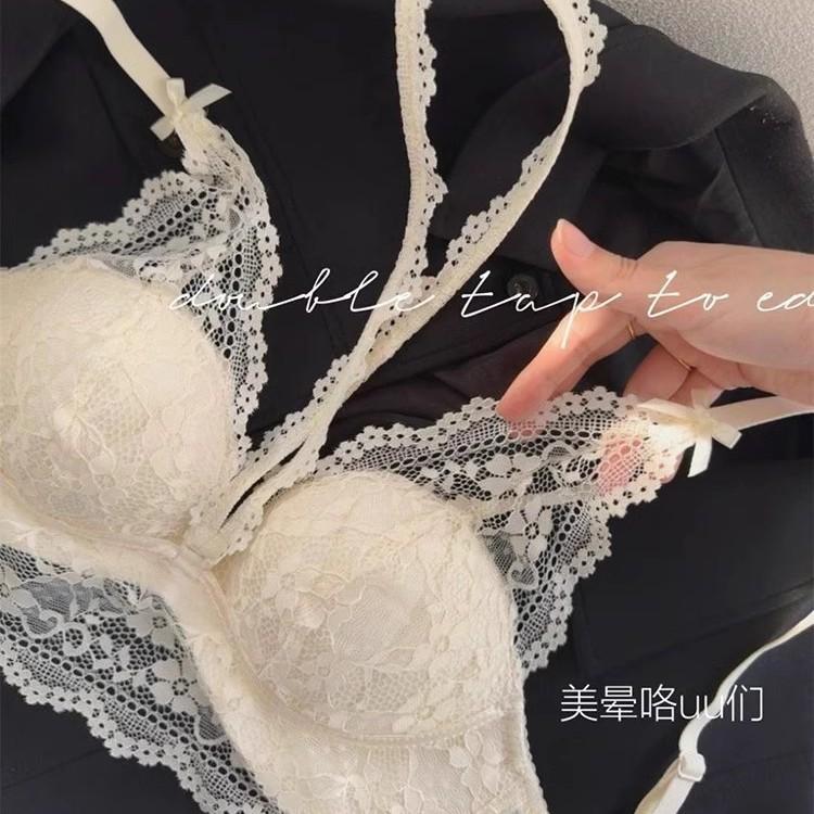Dragon Heart 2.0 Small Bust Push-Up Bra for Women, Wireless Halter Neck Pure Desire French Lace Sexy Inner Wear Bra