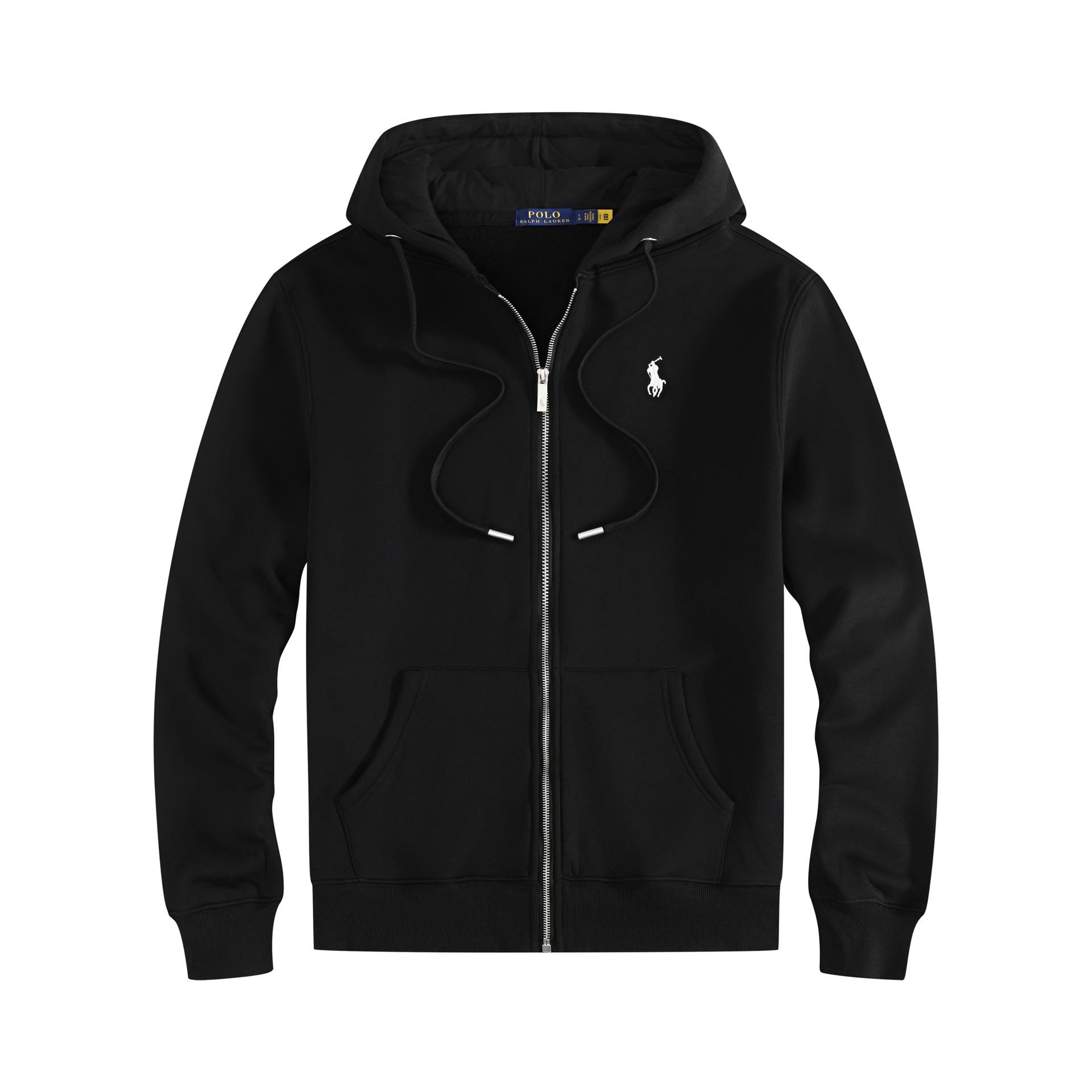 Cross-border embroidered, thickened spring/autumn polo casual set, featuring a small horse logo on the cardigan, a thick rope-style hooded sweatshirt, and an RL-style outerwear jacket