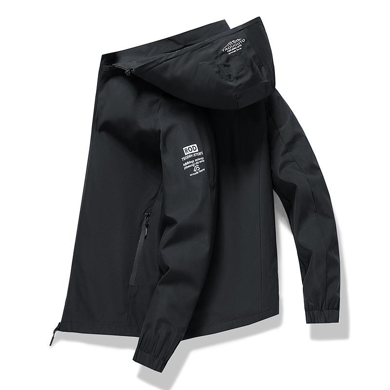 Sports Jacket Men's Spring and Autumn Casual Jacket Cardigan with Detachable Hood Thin Breathable Youth Zipper Jacket