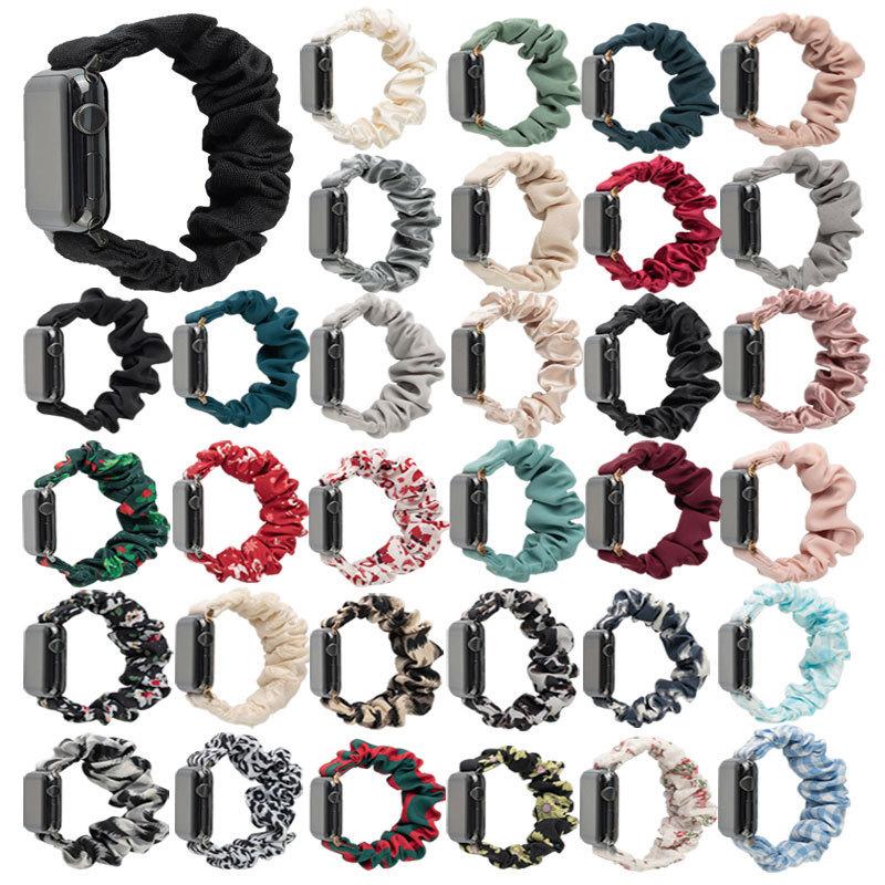 Suitable for Apple Watch single-loop scrunchie elastic strap iwatch10/9/8/7/6 Apple watch strap