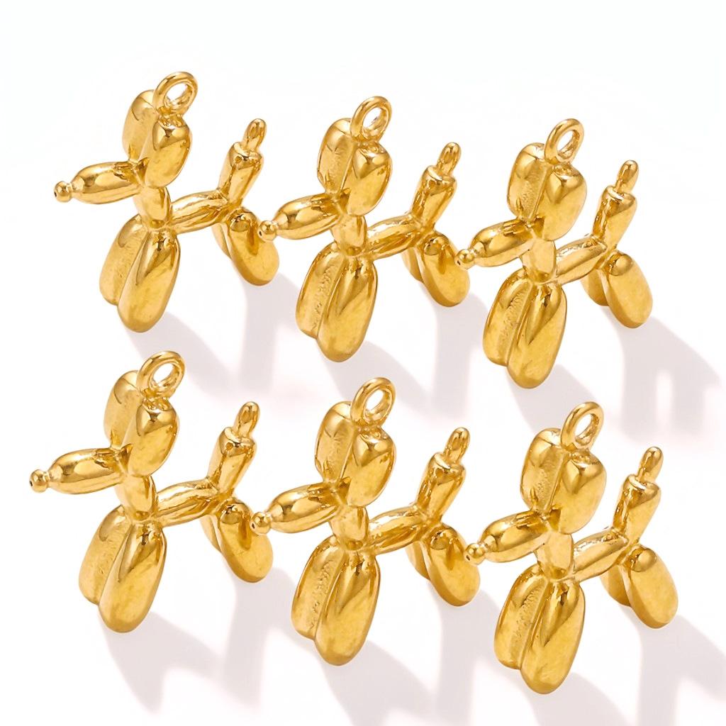 Simple Fashion Hip Hop Titanium Steel Puppy Pendant Cute Three-dimensional Balloon Dog Pendant Fashion Brand DIY Jewelry Pendant