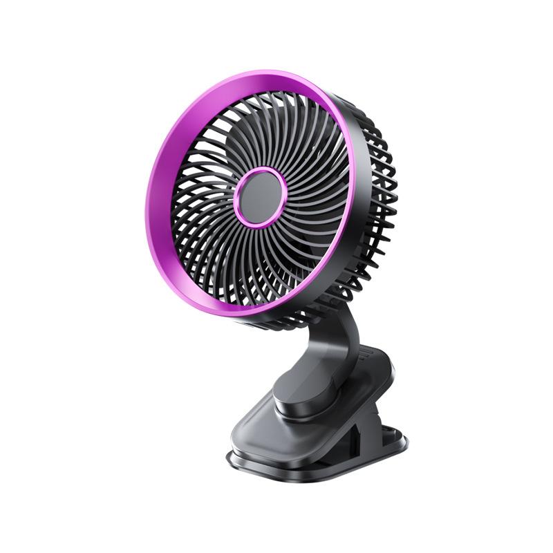 Clip-On Small Fan Rechargeable Student Dormitory Bed Clip Electric Fan Small Desktop Desktop Light Sound Strong Wind