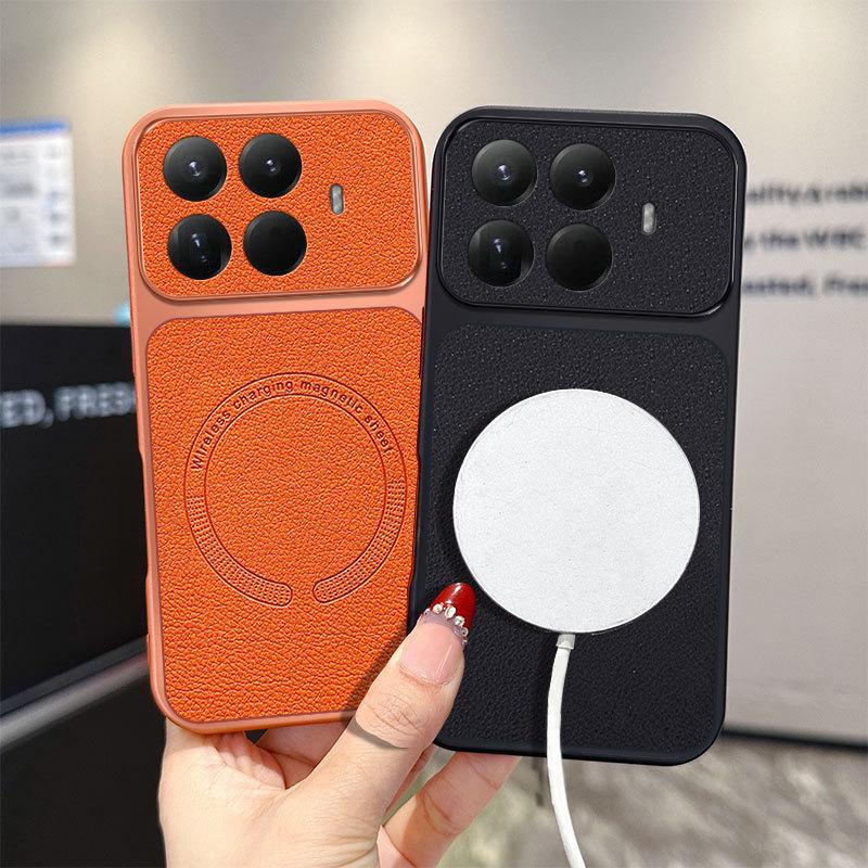 Suitable for Xiaomi 17TPro phone case, Xiaomi 15TPro plain leather texture magnetic POCO X8Pro anti-drop protective cover