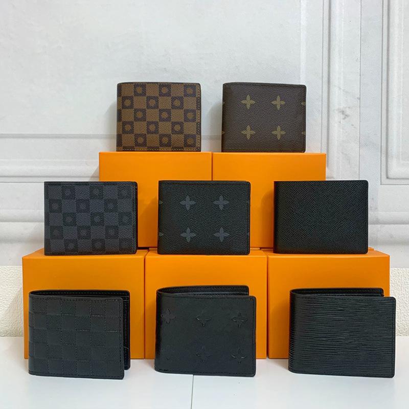Cross-Border European and American Fashion Men's Wallet Short Half-Fold Genuine Leather Wallet with Packaging Export Supply Wallet 60895