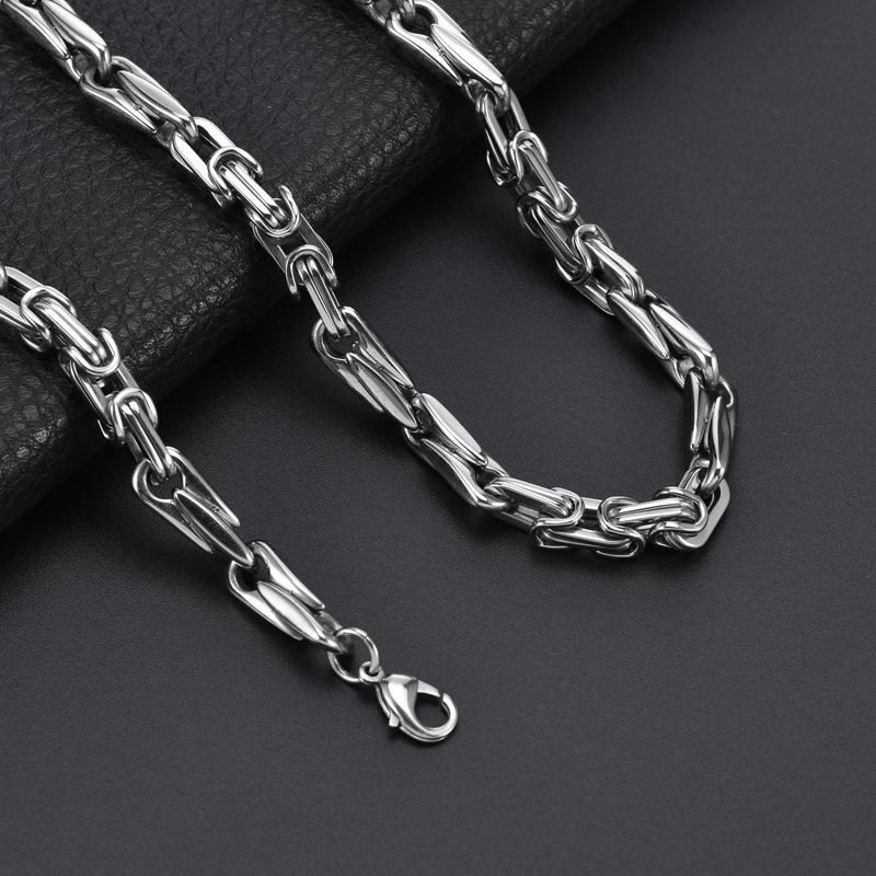 Cross-Border Street Fashion Stainless Steel Necklace, Light Luxury Men's Cuban Sweater Chain, Non-Fading, High-Polish, Versatile Accessory