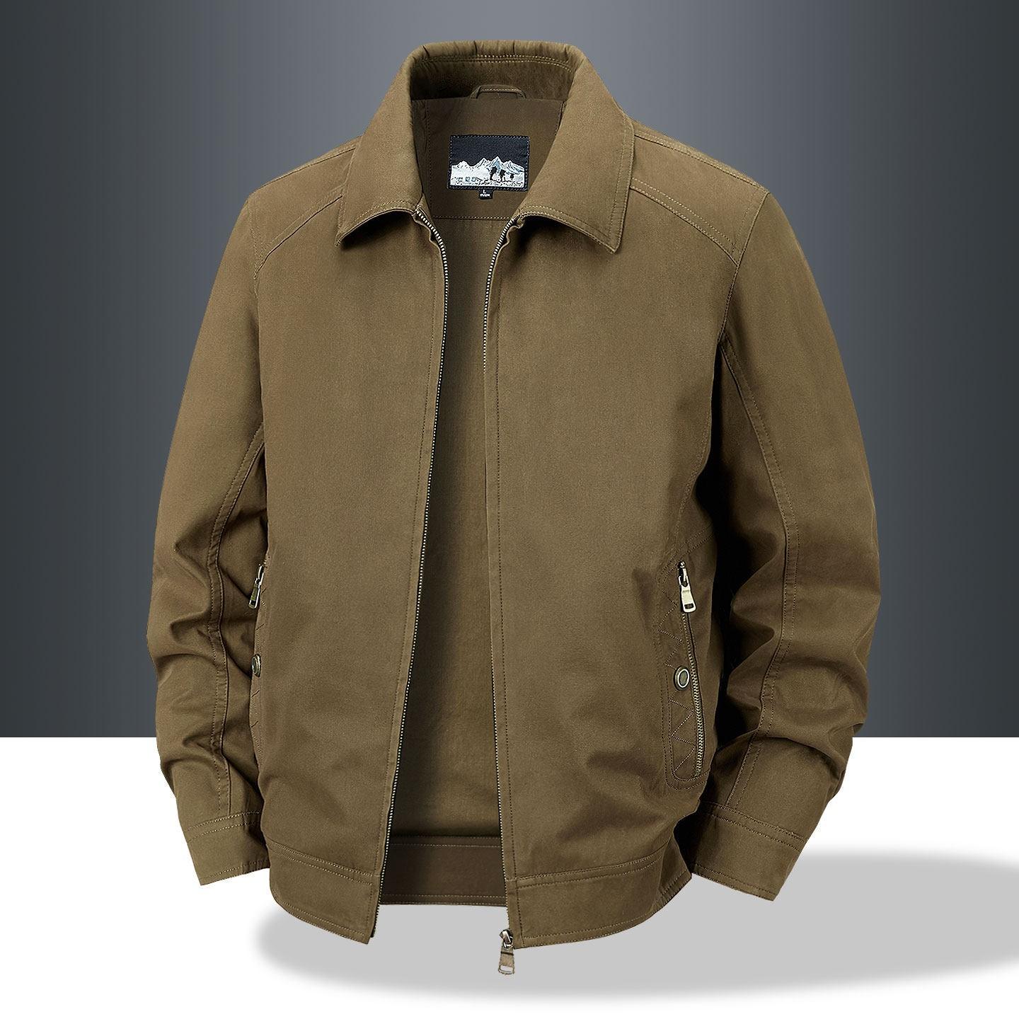 Spring and Autumn Men's Jackets, Pure Cotton, New Spring Men's Casual Lapel Tops, Middle-Aged Dad's Spring Jackets for Men