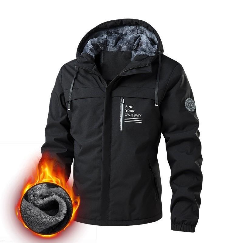 Foreign trade men's jacket outdoor assault clothing autumn and winter fleece-lined hooded jacket men's solid color jacket coat wholesale