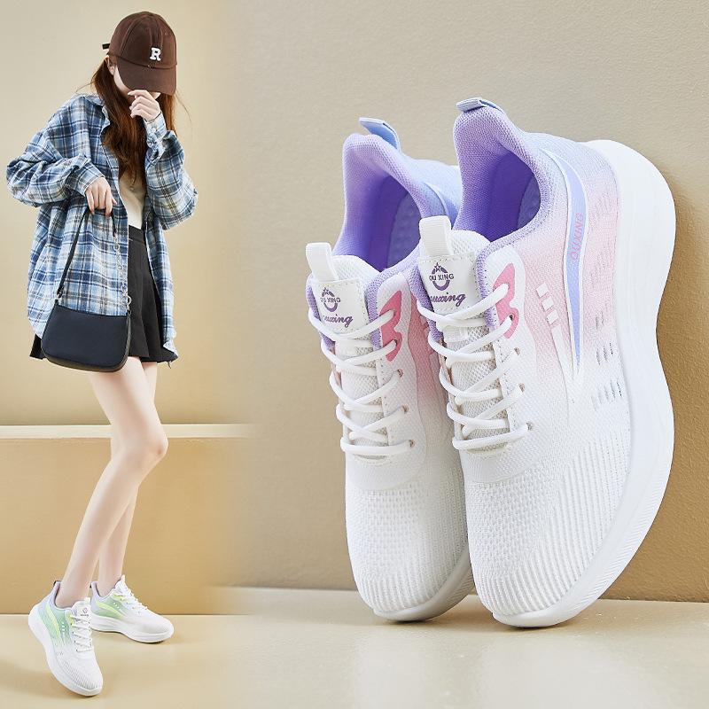 Trendy Korean-Style Fly-Knit Sneakers for Women, 2026 Spring New Model, Student Running Casual Height-Increasing Street Style Fz6602