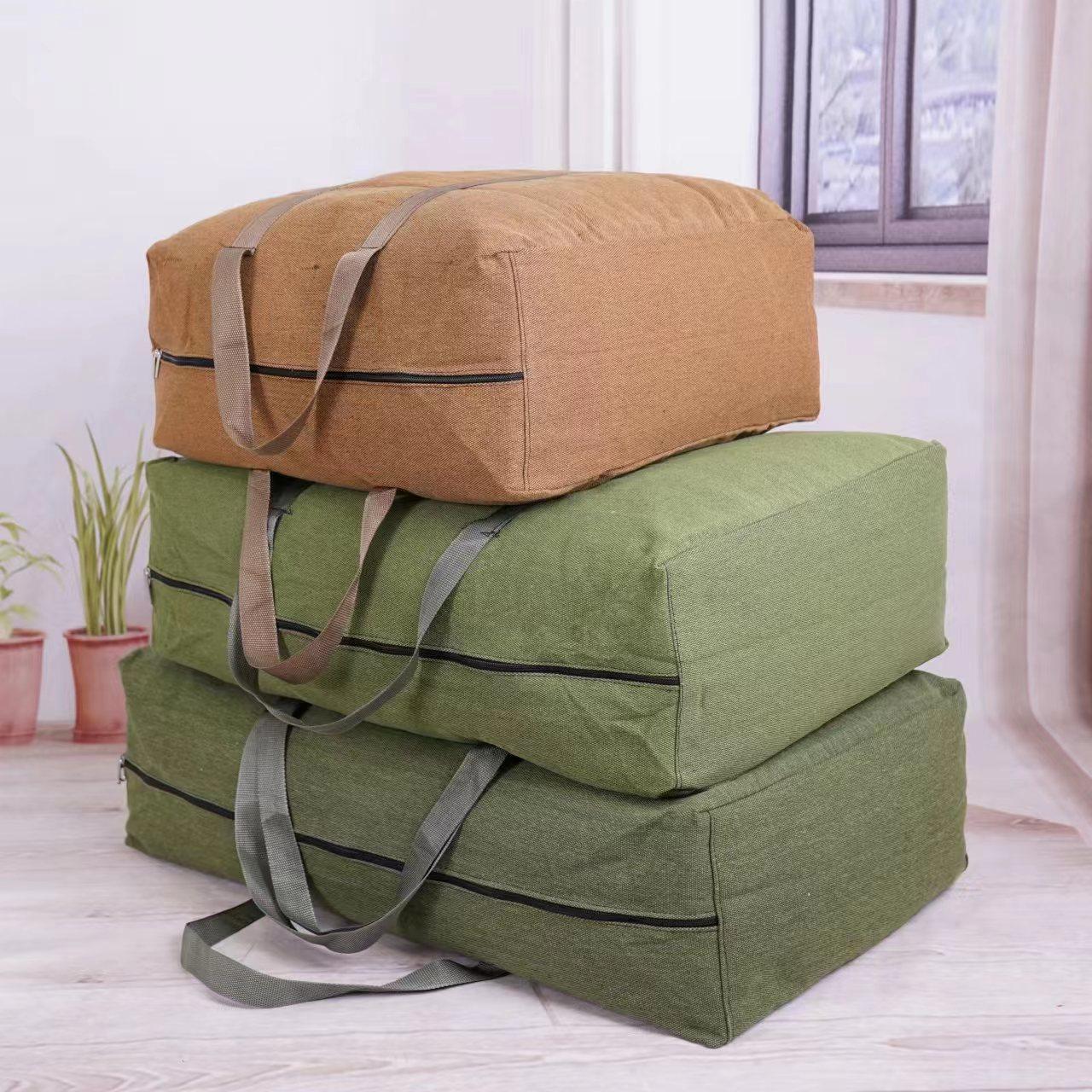 Moving bag extra large thick canvas quilt storage bag portable woven bag large capacity luggage bag in stock wholesale
