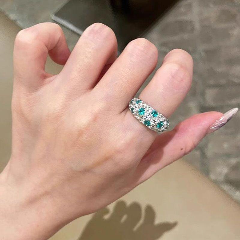 Light Luxury, Exquisite Retro, Cool Style, Light Luxury, Popular Baby's Breath Ring, Versatile, Full of Diamonds, Unique, High-End, Exquisite and Niche