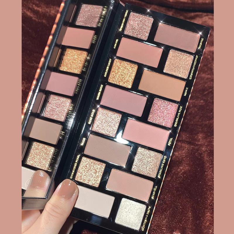 MEIBAOGE TikTok 16 Color Eyeshadow Earth Color Pearlescent Matte Beginner Makeup Ins High Quality Eyeshadow Plate