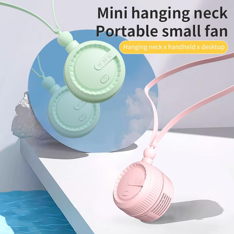 cross-border mini neck fan storage portable neck fan lazy person usb charging bladeless neck fan